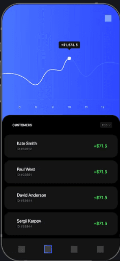 Phone screen displaying app interface